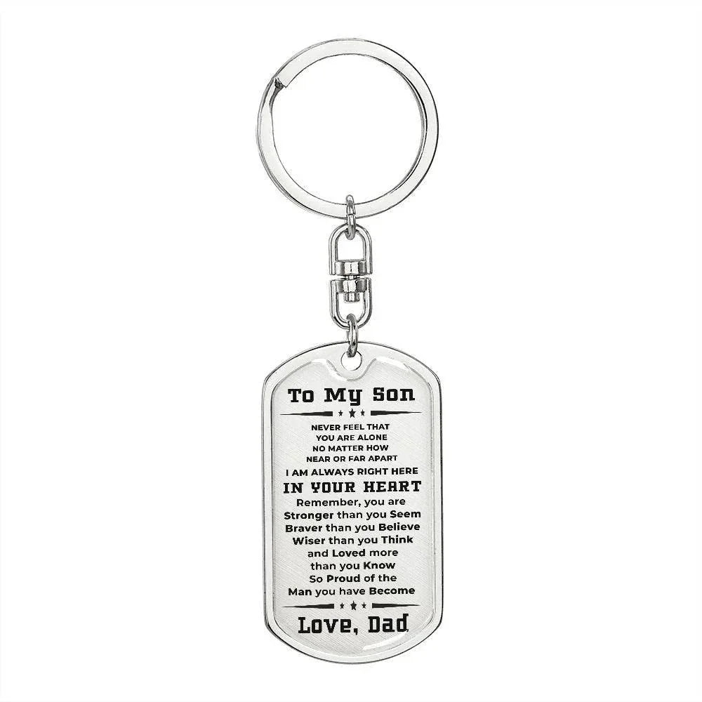To My Son Proud of the Man You Have Become Love Dad Keychain