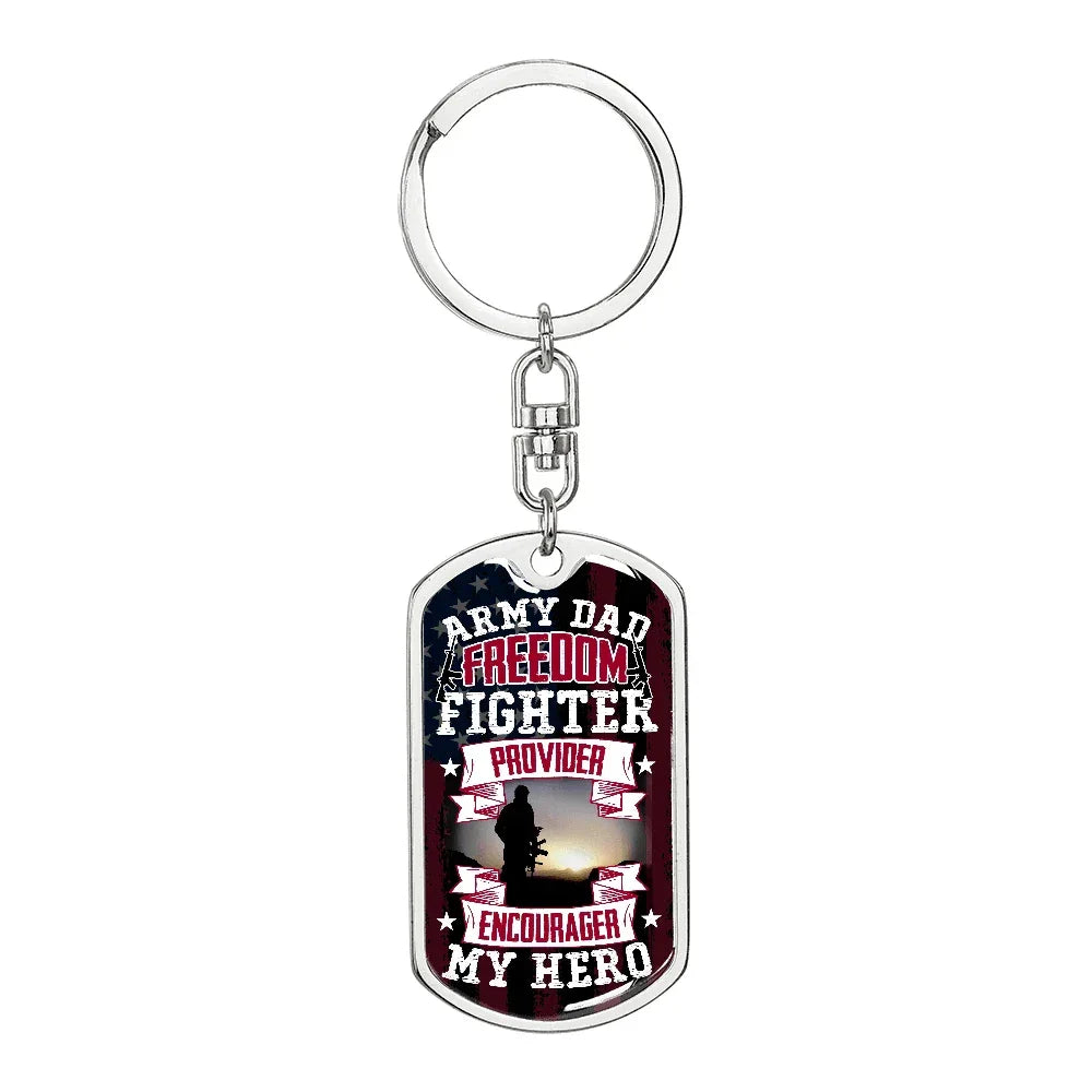 Gift for Army Dad Graphic Keychain