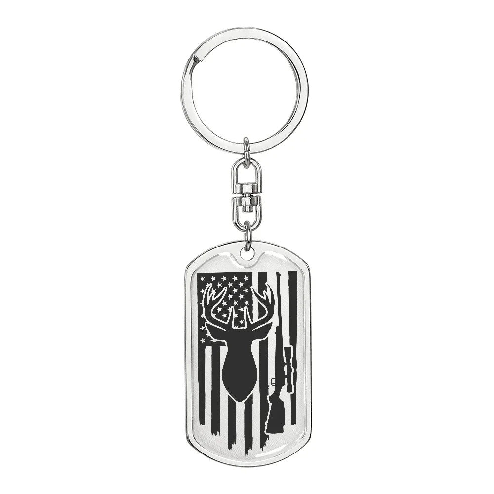 Deer Hunter Custom Engraved Keychain