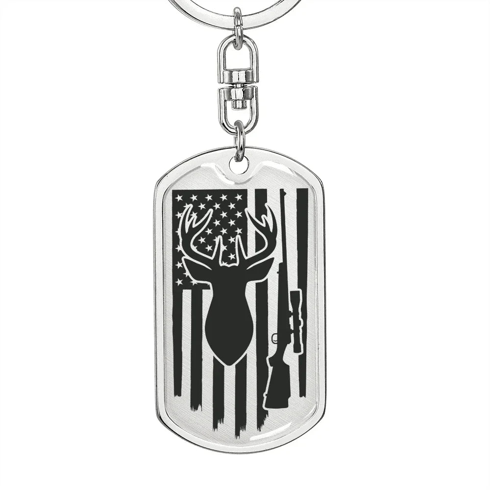Deer Hunter Custom Engraved Keychain