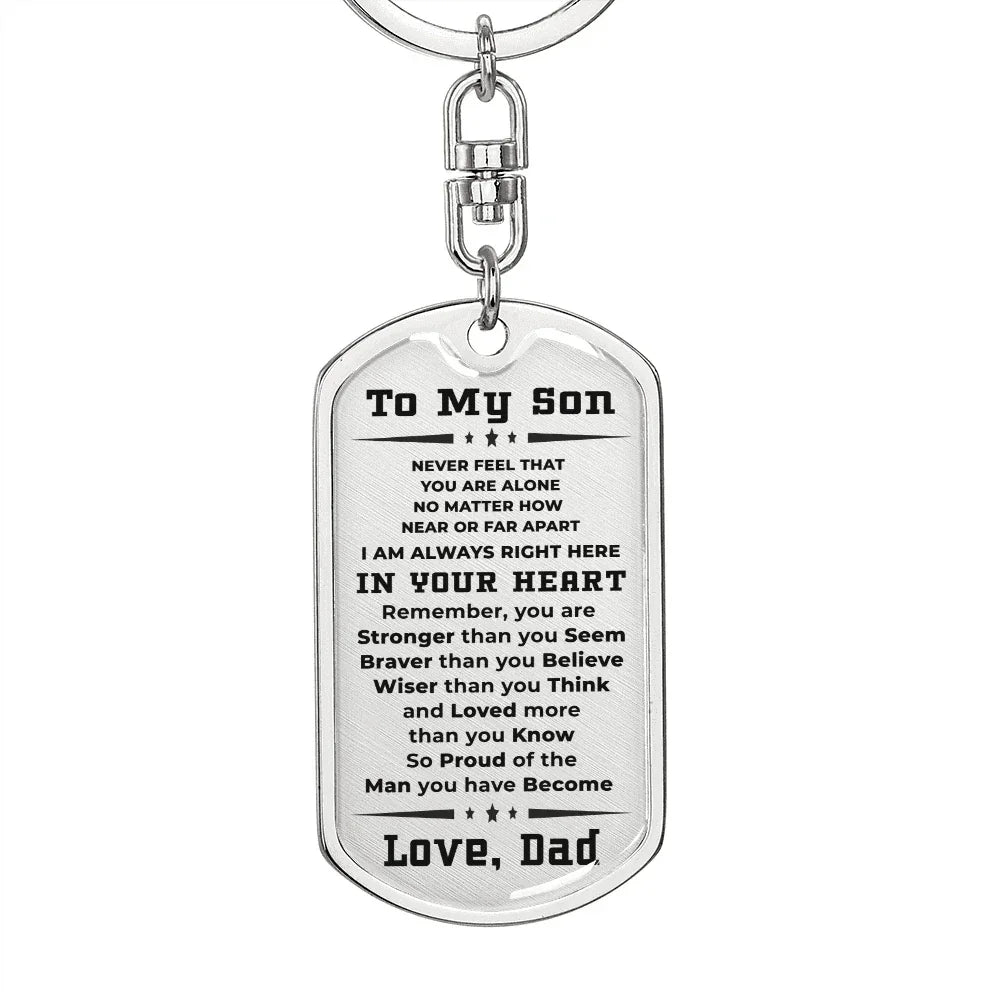 To My Son Proud of the Man You Have Become Love Dad Keychain
