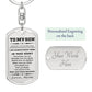 Gift for Adult Son Military Style Dog Tag Engraved Keychain Love Mom - Mallard Moon Gift Shop