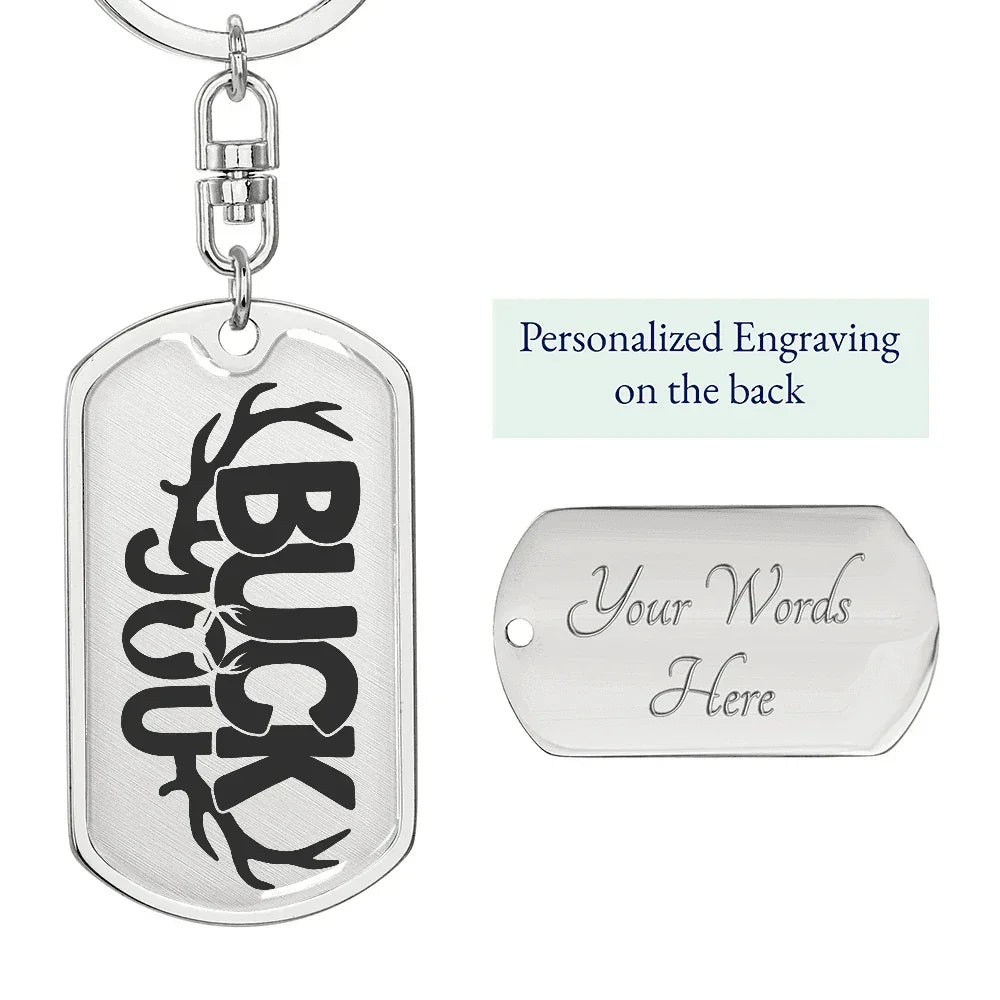 Buck You Military Style Dog Tag Funny Gift for Hunter