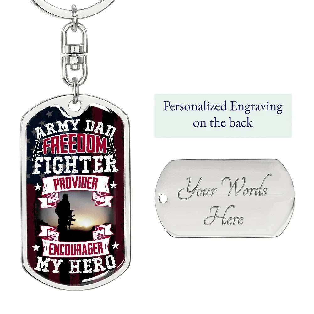 Gift for Army Dad Graphic Keychain