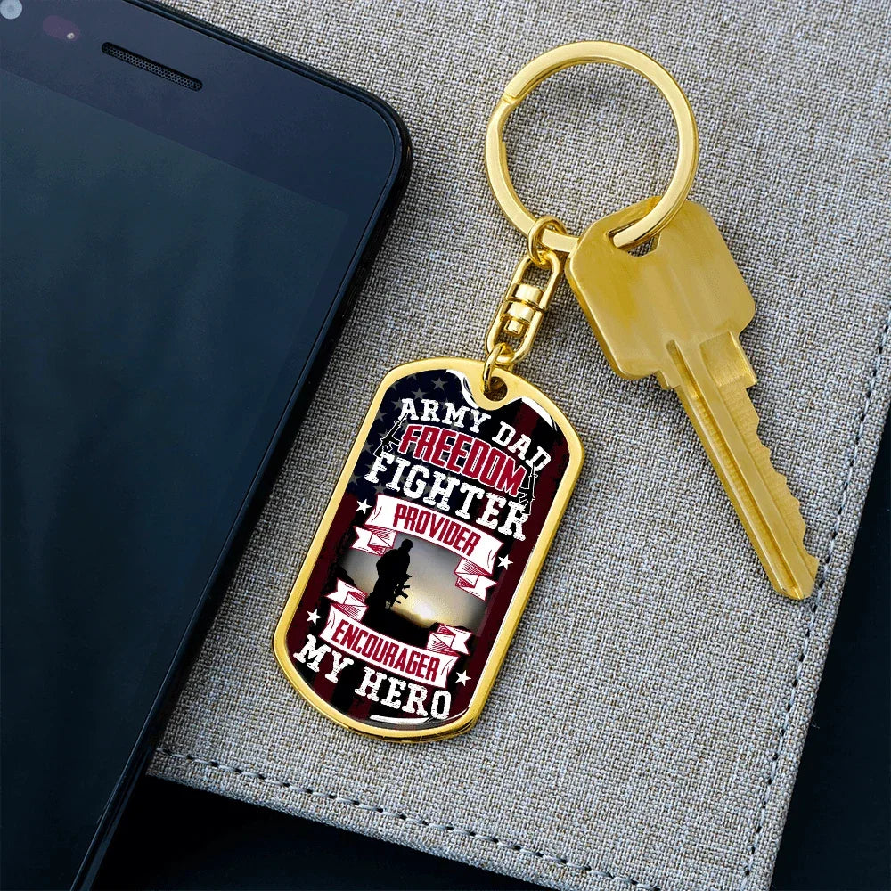 Gift for Army Dad Graphic Keychain