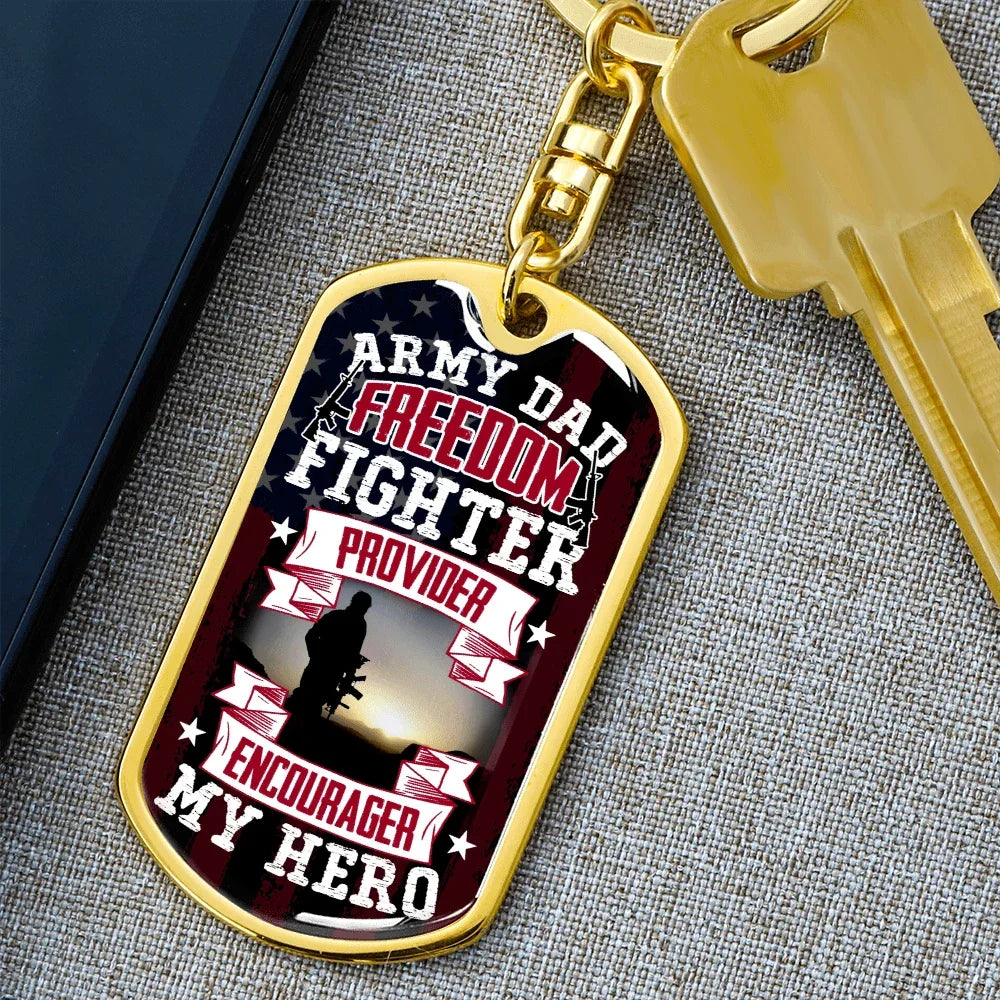 Gift for Army Dad Graphic Keychain