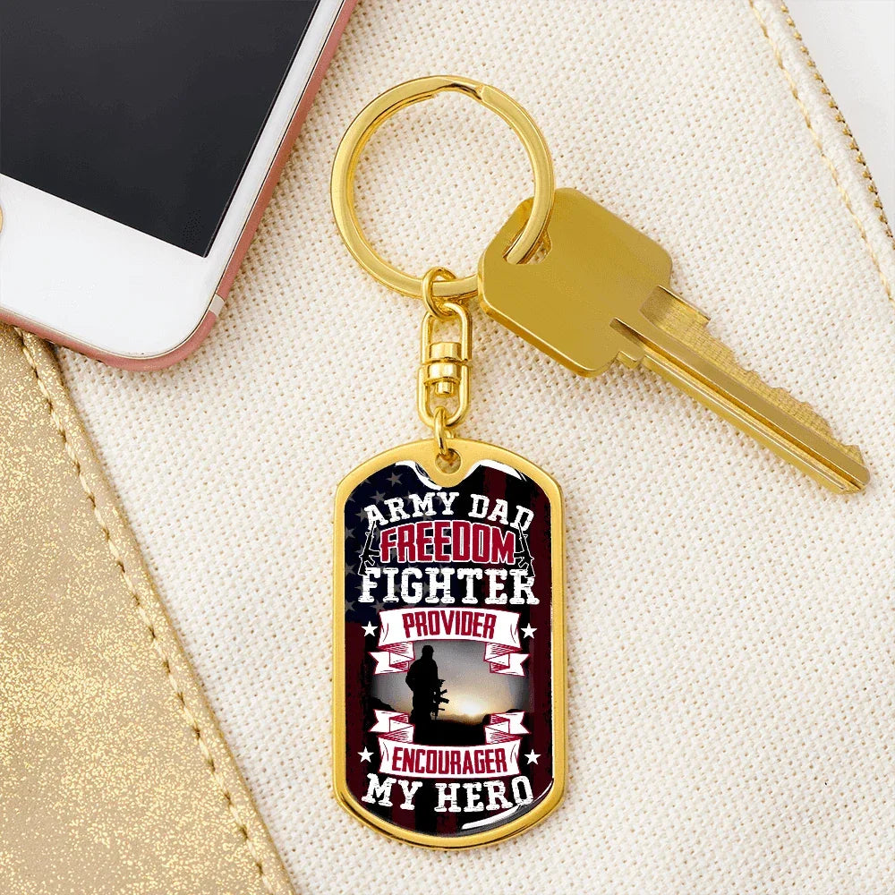 Gift for Army Dad Graphic Keychain