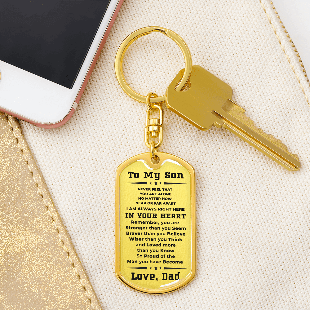 To My Son Proud of the Man You Have Become Love Dad Keychain - Mallard Moon Gift Shop