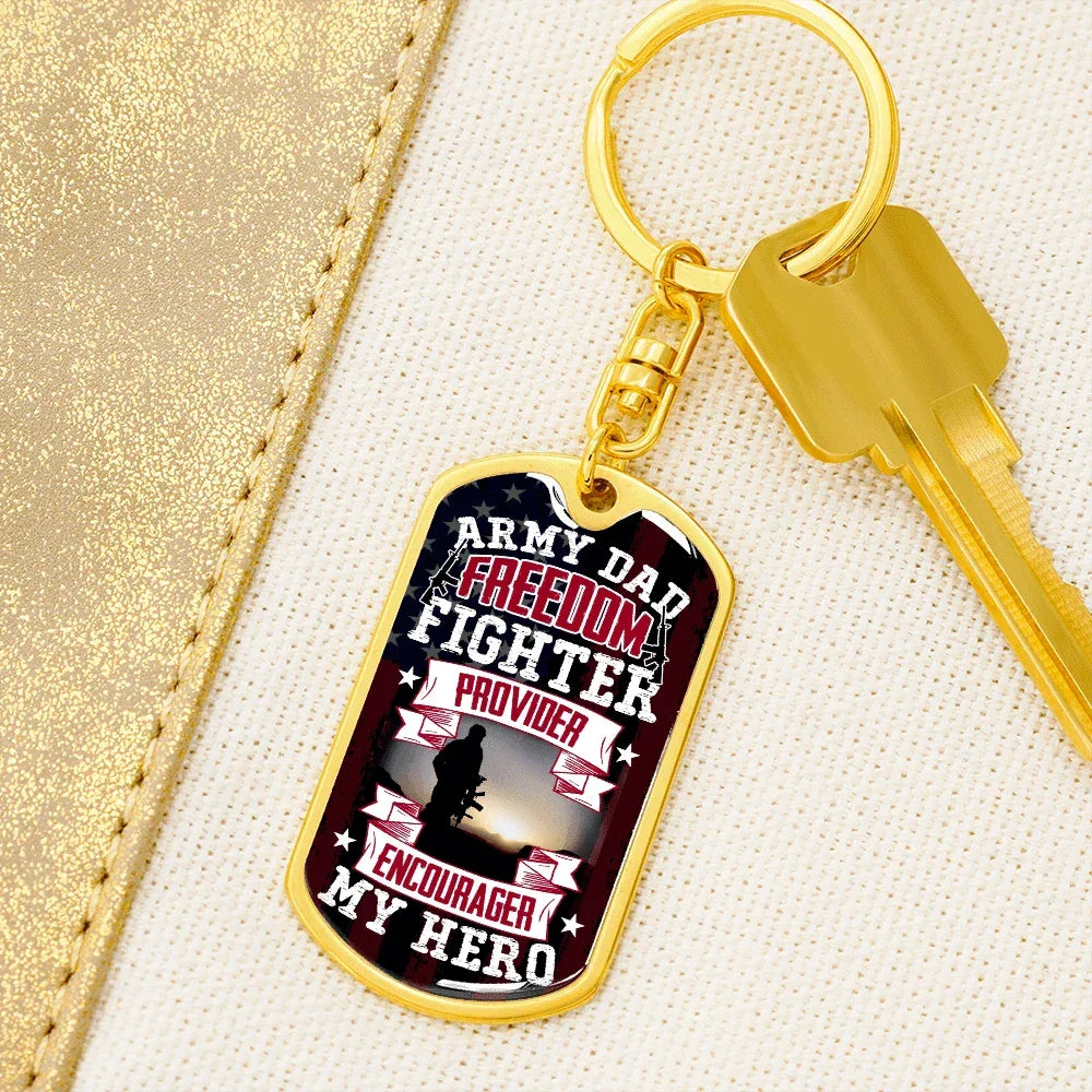 Gift for Army Dad Graphic Keychain