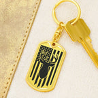Deer Hunter American Flag Keychain Personalized Engraved Back