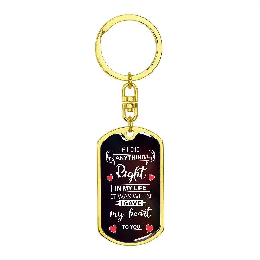 To My Soulmate I Gave My Heart To You Graphic Keychain with Optional Engraved Back