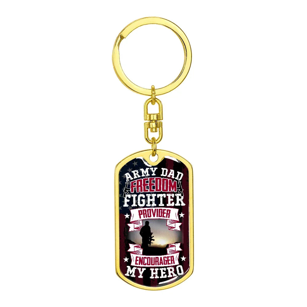 Gift for Army Dad Graphic Keychain