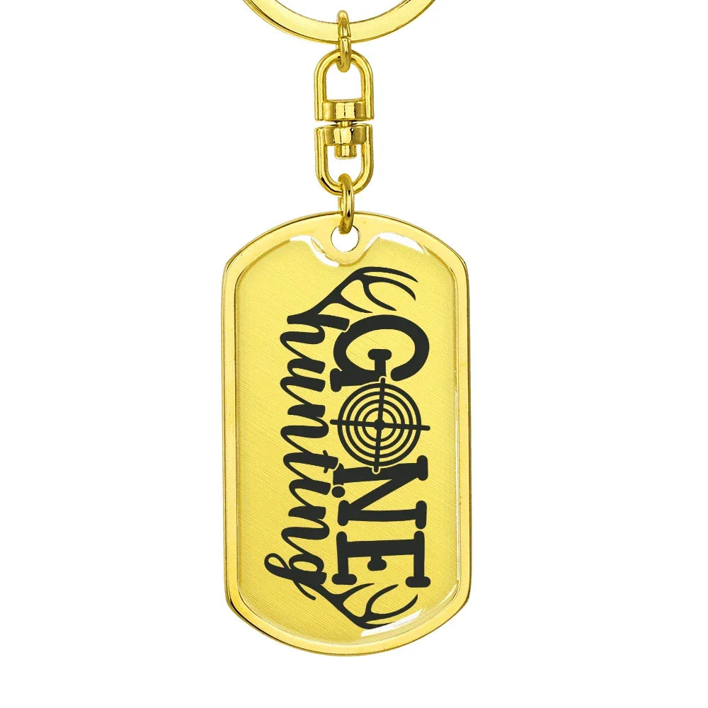 Gone Hunting Custom Engraved Keychain