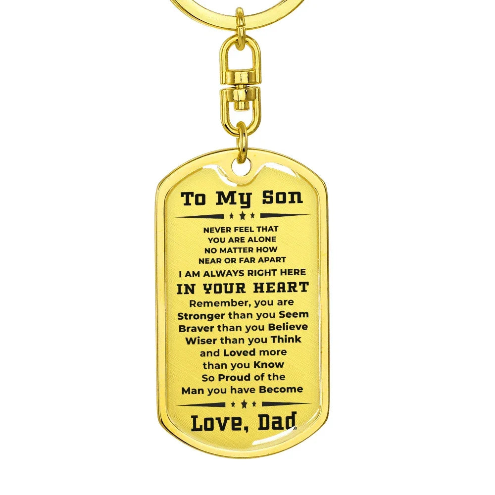 To My Son Proud of the Man You Have Become Love Dad Keychain