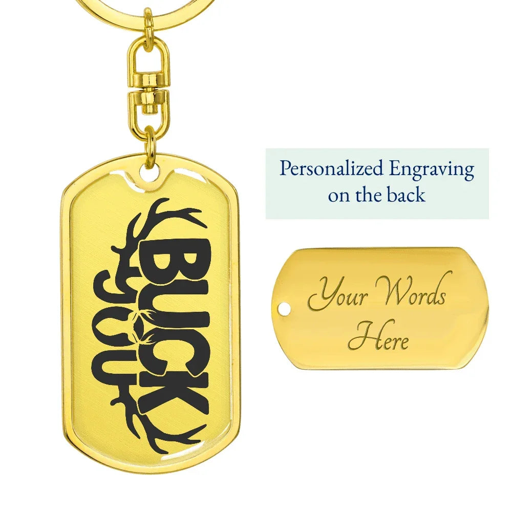 Buck You Military Style Dog Tag Funny Gift for Hunter