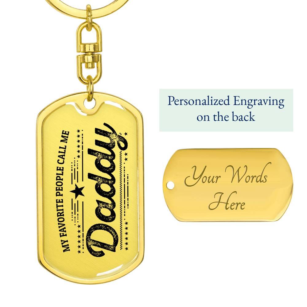 Daddy Personalized Keychain Favorite People - Mallard Moon Gift Shop