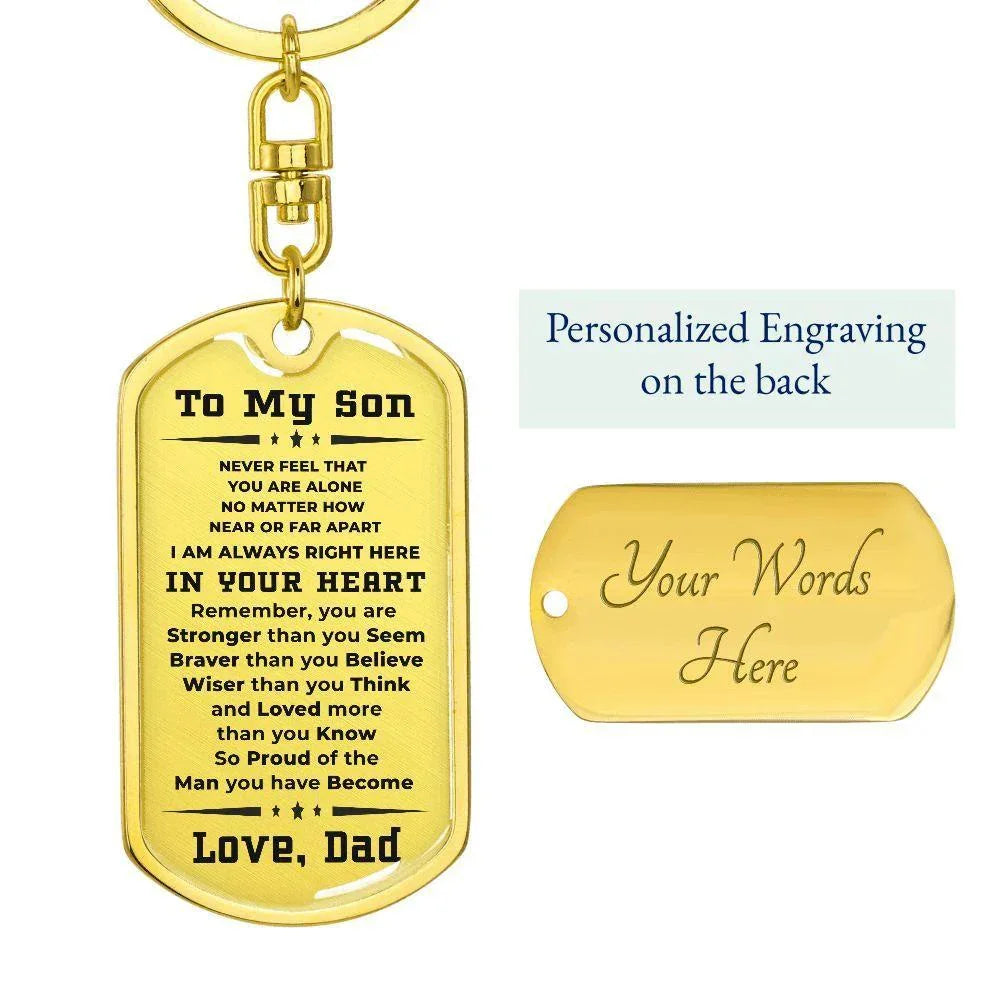 To My Son Proud of the Man You Have Become Love Dad Keychain