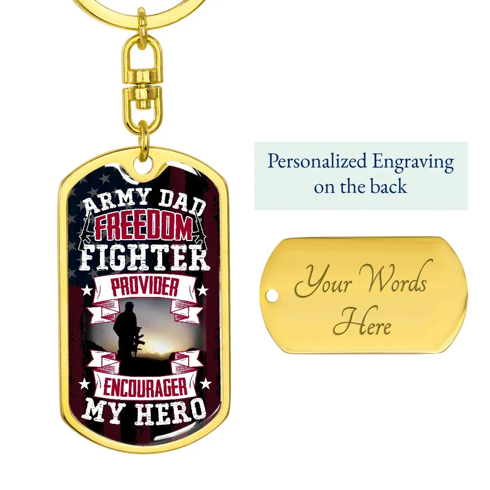 Gift for Army Dad Graphic Keychain