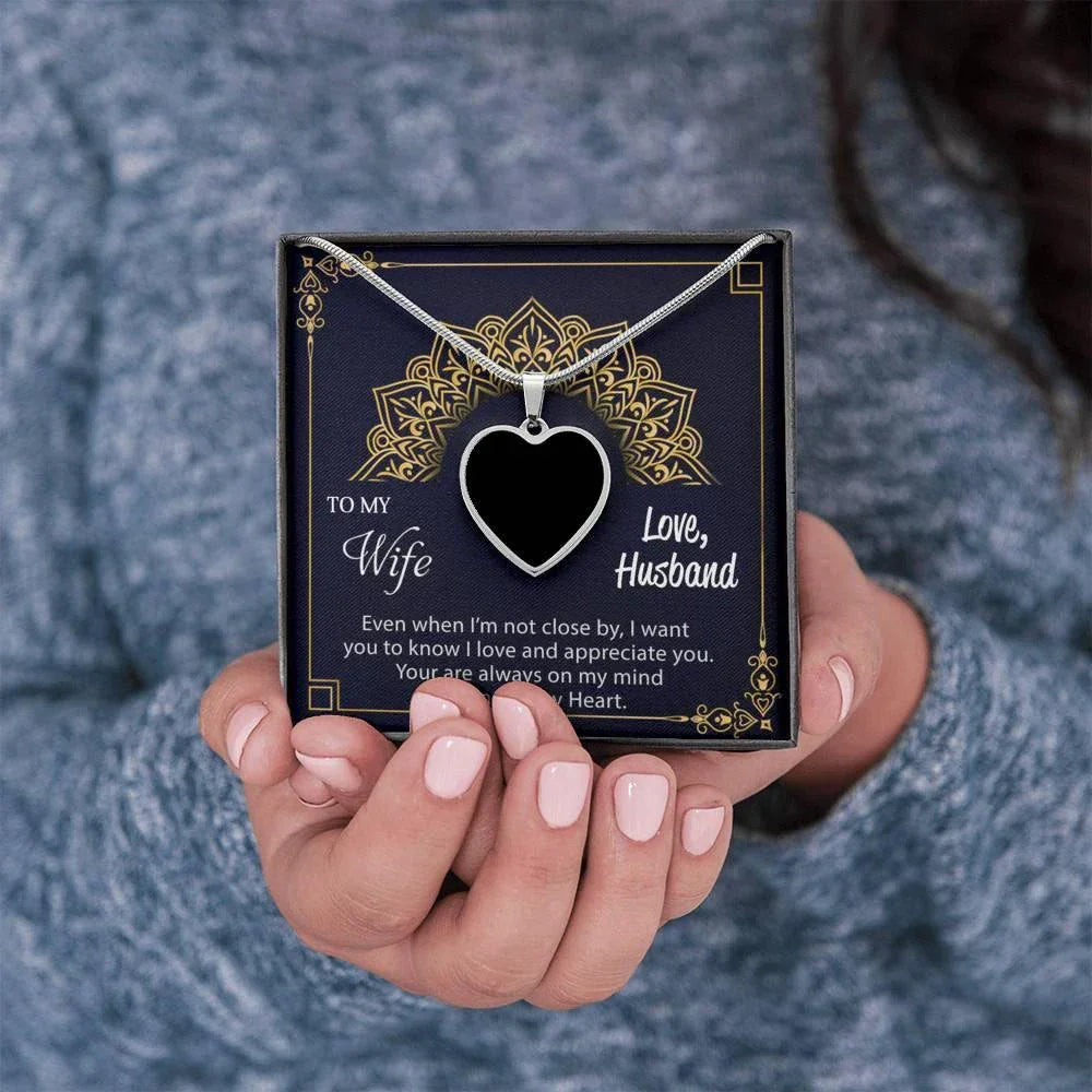 Gift for Wife Custom Photo Upload Heart Pendant Necklace