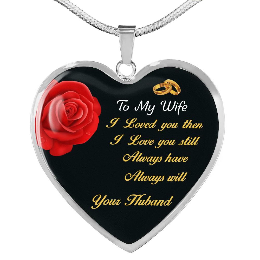 Gift for Wife Personalized Heart Shaped Pendant Necklace - Mallard Moon Gift Shop