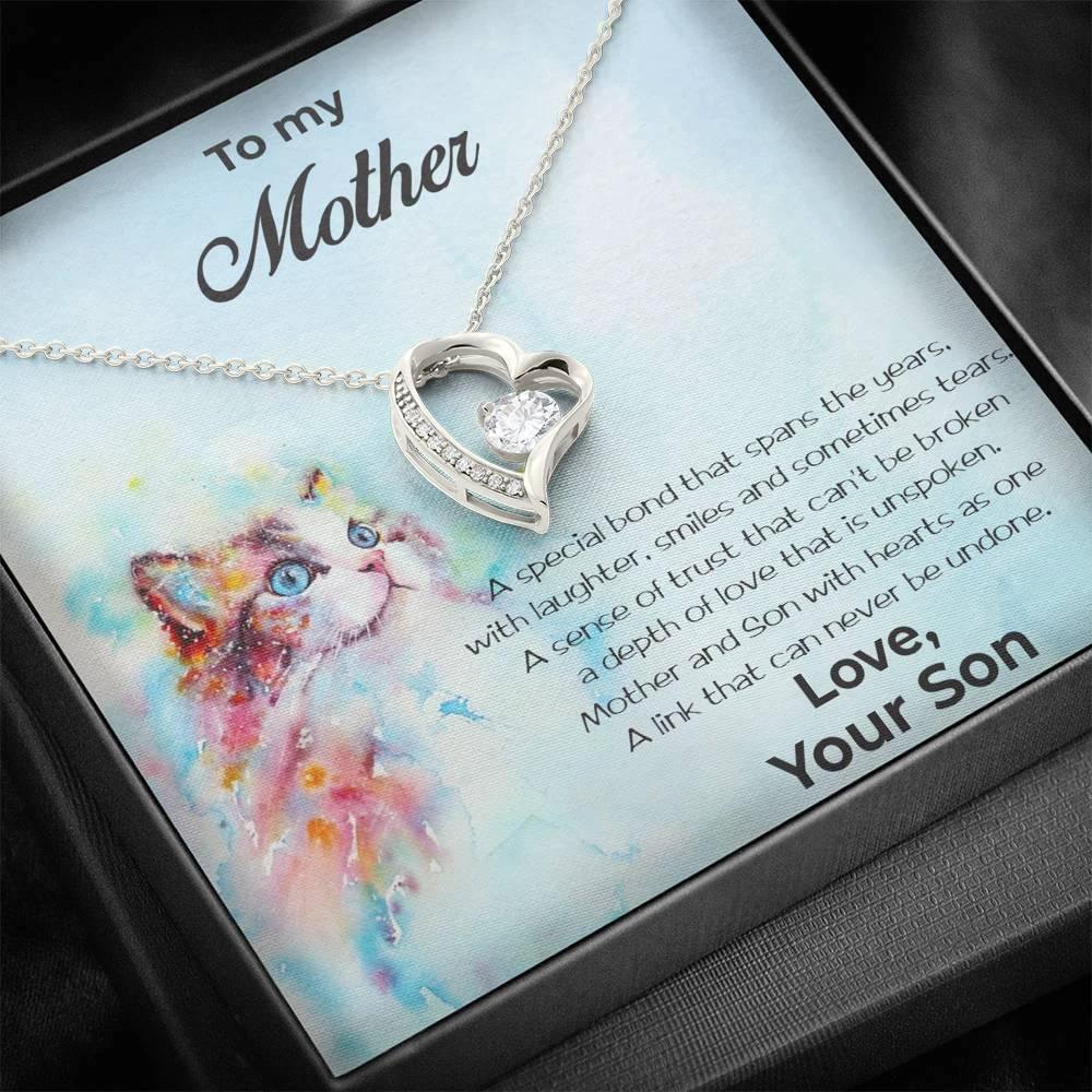 Gift to Mother from Son Heart Pendant Necklace