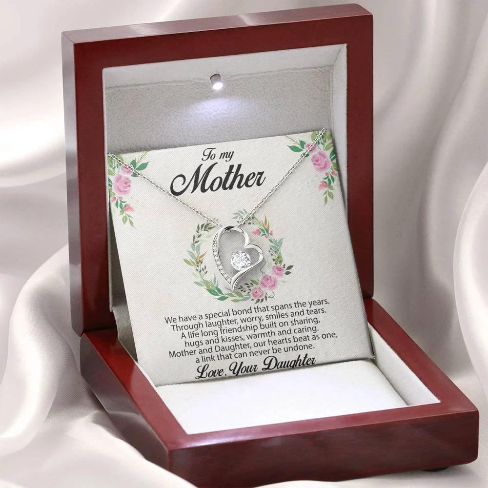 Gift for Mother from Daughter Heart Pendant Necklace
