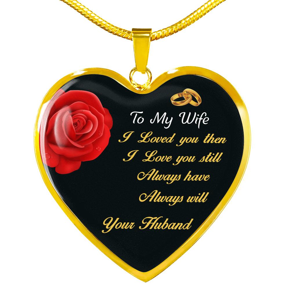 Gift for Wife Personalized Heart Shaped Pendant Necklace - Mallard Moon Gift Shop