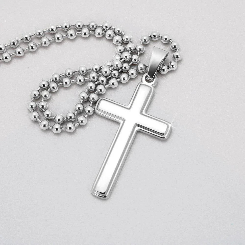 Gift For Young Grandson Engraved Cross Pendant Necklace from Grandma