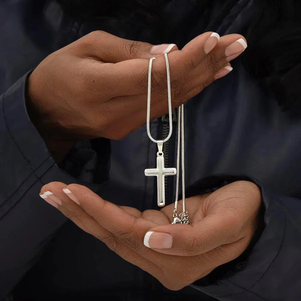Granddaughter Gift Engraved Cross Pendant Necklace Love Grandma Birthday Special Occasion