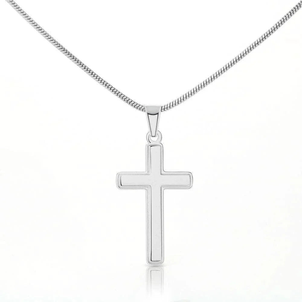 To Mother from Daughter Personalized Engraved Cross Pendant Necklace