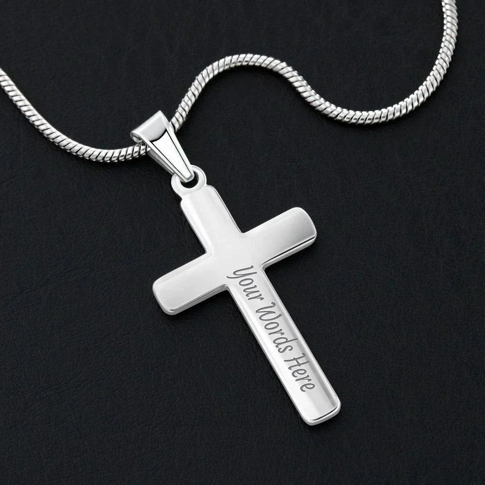 To Mother from Daughter Personalized Engraved Cross Pendant Necklace