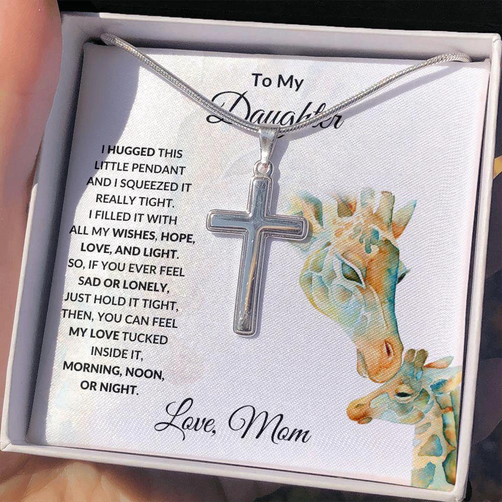 Gift for Daughter Personalized Engraved Cross Necklace