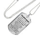 Gift for Adult Son from Mom Personalized Military Dog Tag Style Pendant Necklace with Engraved Back - Mallard Moon Gift Shop