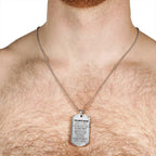 Gift for Adult Son from Mom Personalized Military Dog Tag Style Pendant Necklace with Engraved Back