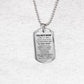 Gift for Adult Son from Mom Personalized Military Dog Tag Style Pendant Necklace with Engraved Back - Mallard Moon Gift Shop