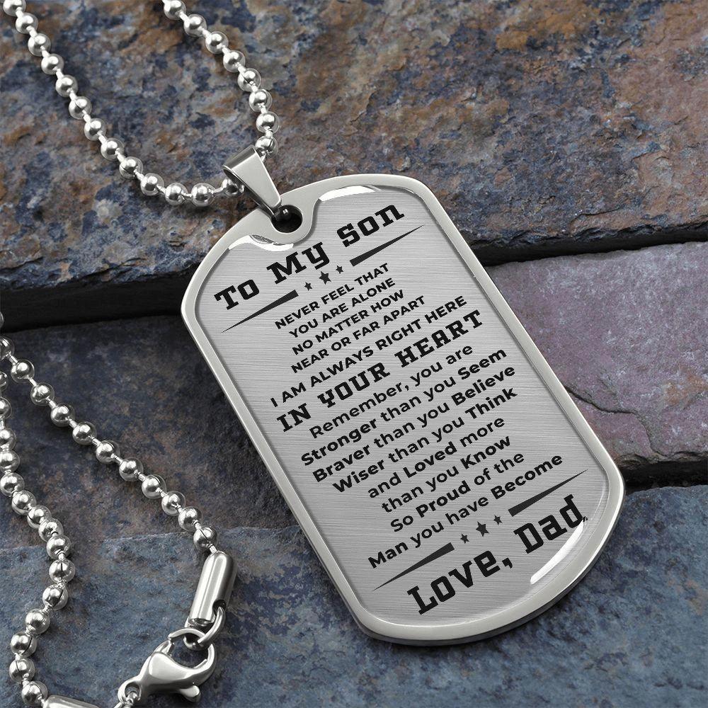 To My Son Proud of the Man You Have Become Love Dad Necklace