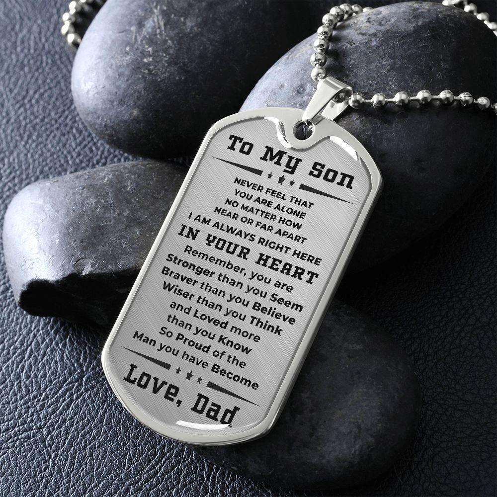 To My Son Proud of the Man You Have Become Love Dad Necklace