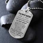 Gift for Adult Son Military Dog Tag Style Necklace Love Mom