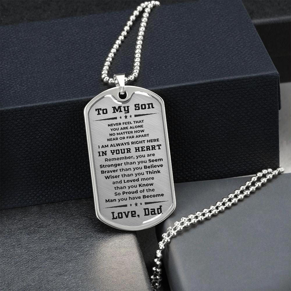 To My Son Proud of the Man You Have Become Love Dad Necklace