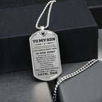 Gift for Adult Son Military Style Dog Tag Necklace Love Dad
