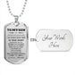 Gift for Adult Son from Mom Personalized Military Dog Tag Style Pendant Necklace with Engraved Back - Mallard Moon Gift Shop
