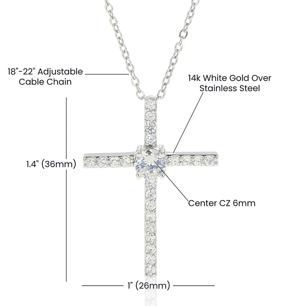 Gift for Mom CZ Cross Pendant Necklace