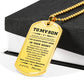 Gift for Adult Son from Mom Personalized Military Dog Tag Style Pendant Necklace with Engraved Back - Mallard Moon Gift Shop