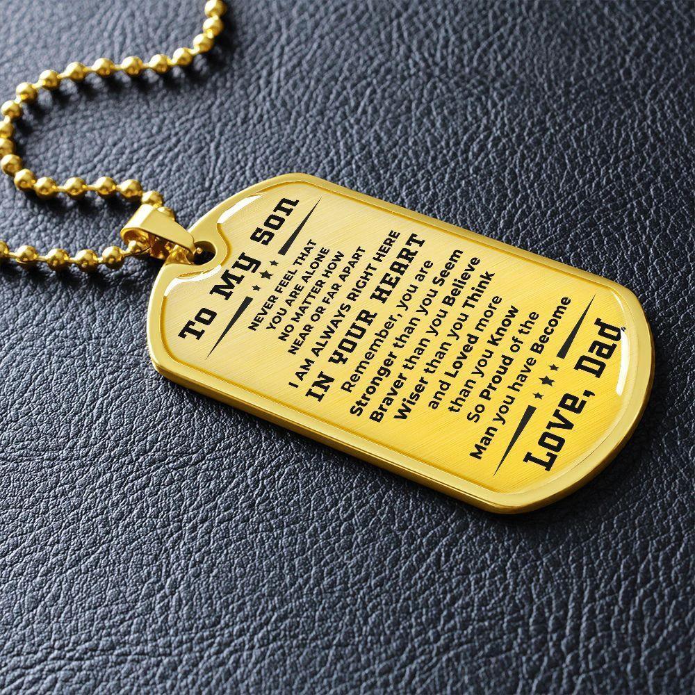To My Son Proud of the Man You Have Become Love Dad Necklace