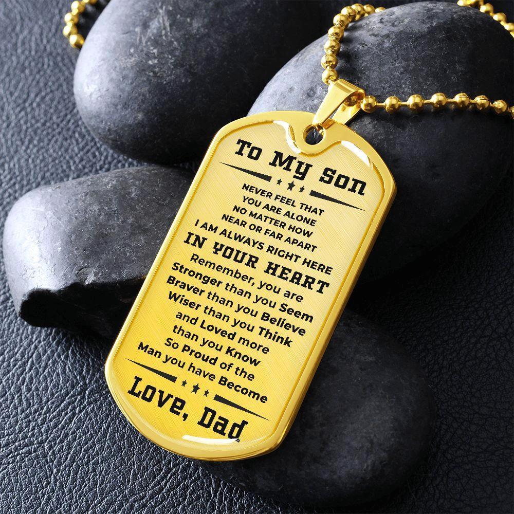 To My Son Proud of the Man You Have Become Love Dad Necklace