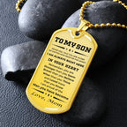 Gift for Adult Son Military Dog Tag Style Necklace Love Mom