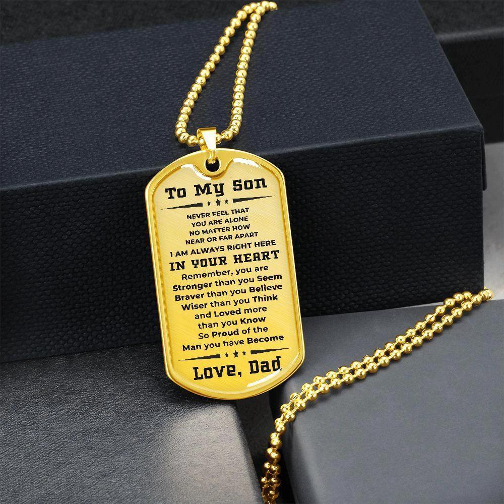 To My Son Proud of the Man You Have Become Love Dad Necklace