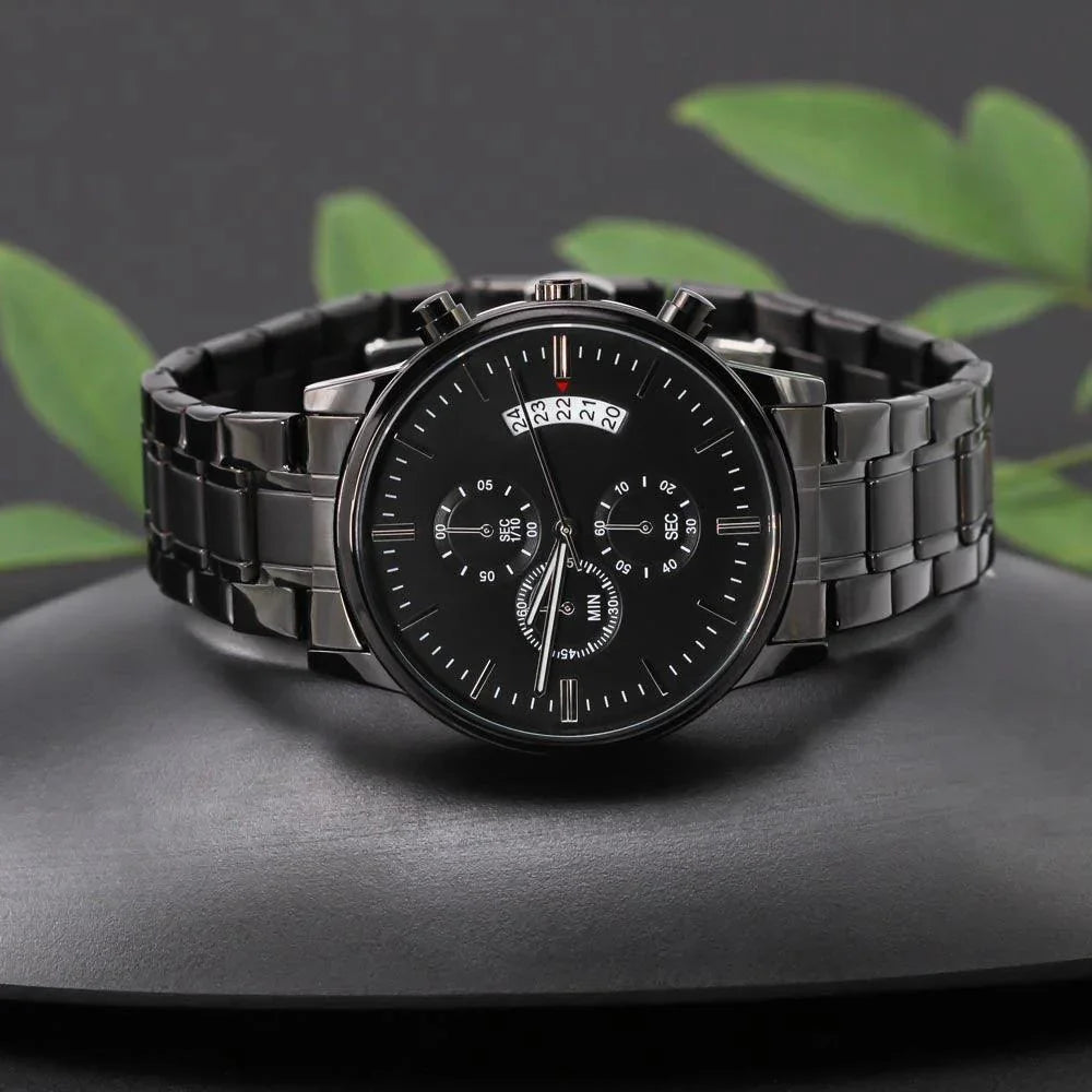Dad of the Year Award Engraved Back Chronograph Wristwatch