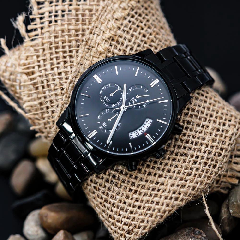 Dad of the Year Award Engraved Back Chronograph Wristwatch