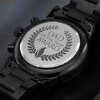 Dad of the Year Award Engraved Back Chronograph Wristwatch
